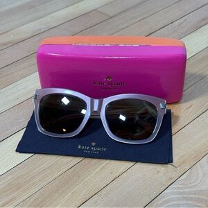 Kate Spade Autumn/S Designer Square Sunglasses Mauve Lilac Frame w Case Lilac